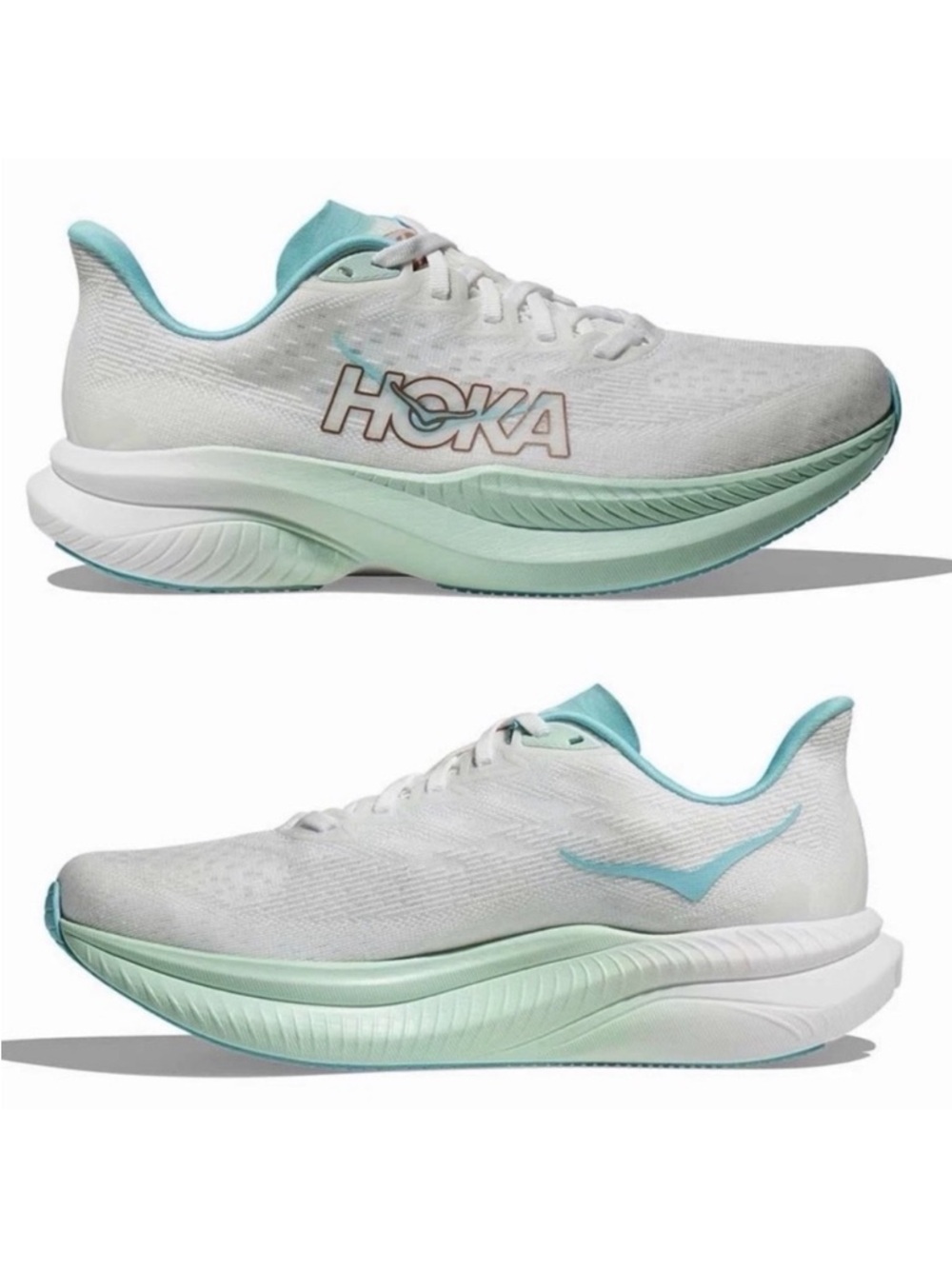 HOKA 🔥 Mach 6 1147810 FTRS Frost White Running Shoes Sneakers 7
